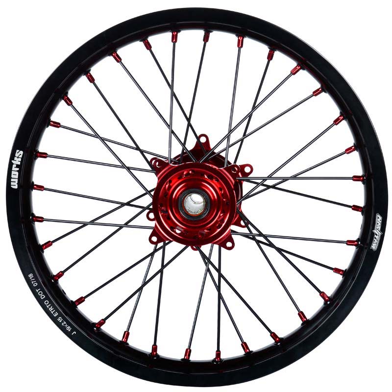 2004-2017 Honda CRF250X / 2005-2017 CRF450X Wheel Set Red/Black - Blac