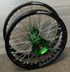 2006-2024 Kawasaki KX250F / KX450F Custom Wheel Set - Green/Black - DID STX Rims