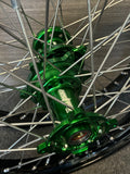 2006-2024 Kawasaki KX250F / KX450F Custom Wheel Set - Green/Black - DID STX Rims