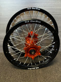 2021-2024 KTM/Husky/GasGas Supermini Custom Wheel Set Orange/Black - DID Dirtstar Rims