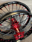 2014-2025 Honda CRF250 / CRF450 Custom Wheel Set - Red/Black - Excel A60 Rims