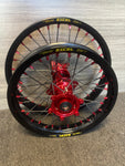 2021-2024 KTM/Husky/GasGas 85 Custom Wheel Set Red/Black - Black Spokes - Excel Rims