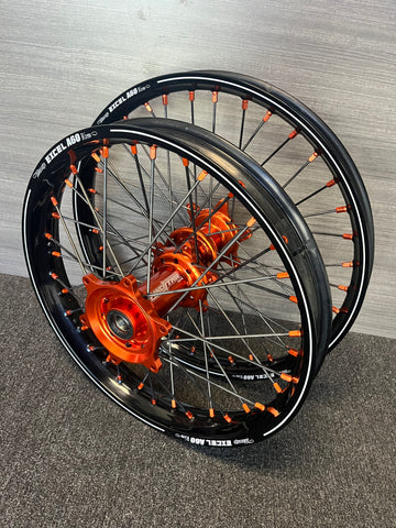 Stark Varg - Nacstar Works Custom Wheel Set - Orange/Black - Black Spokes - Excel A60