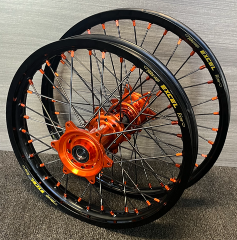 Stark Varg - Nacstar Works Custom Wheel Set - Orange/Black - Black Spokes - Excel Takasago Rims